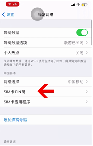 五原苹果14维修网分享如何给iPhone14的SIM卡设置密码 